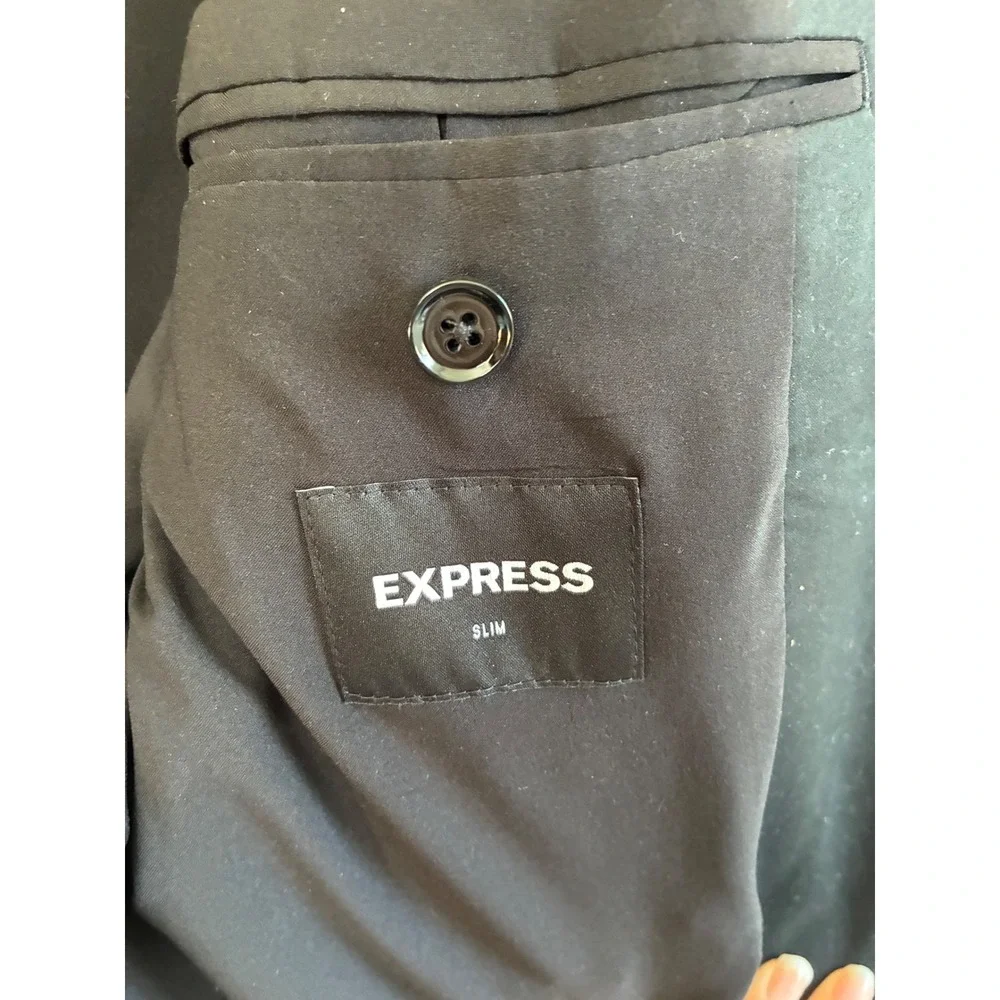 Express Mens Black Two Button Blazer Suit Jacket 40R New With Tags 29084234